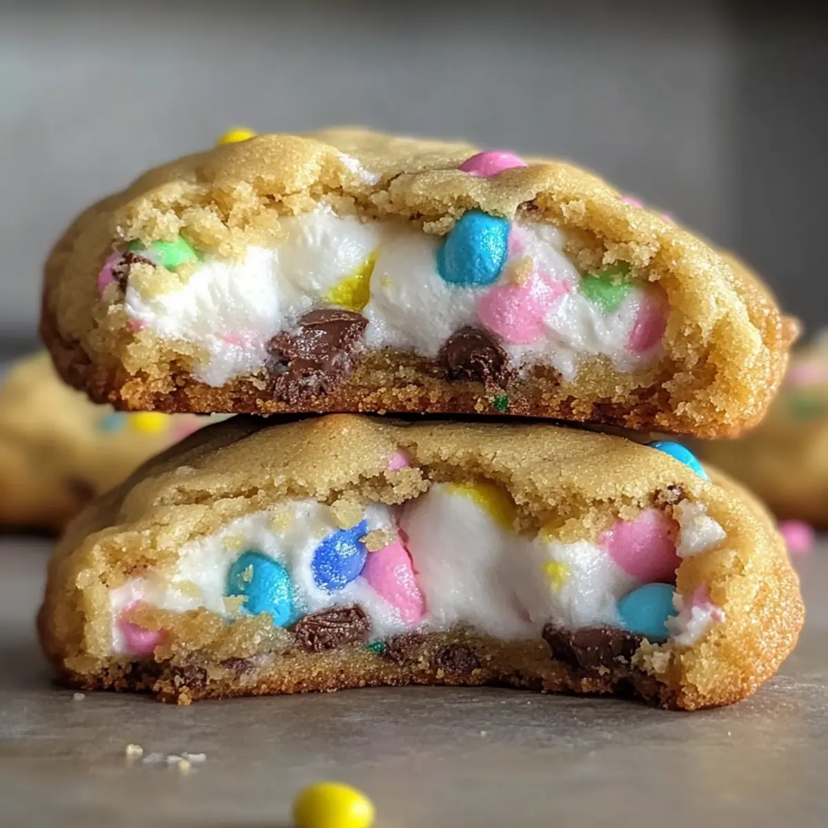 Giant Chocolate Chip Cookies with a Sweet Marshmallow Surprise