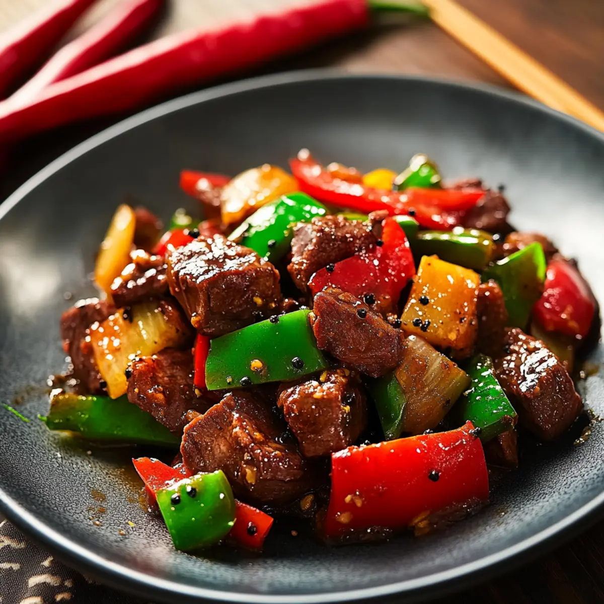 Irresistibly Spicy Black Pepper Beef Stir-Fry in 14 Minutes