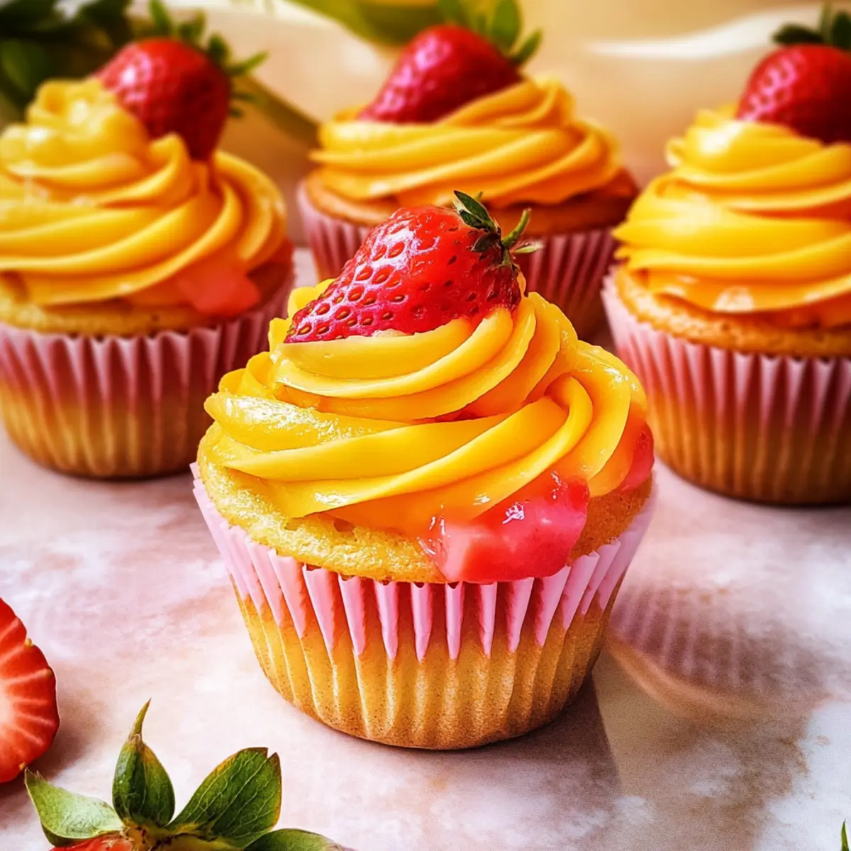 Delightful Mango Strawberry Sunset Cupcakes for Any Occasion