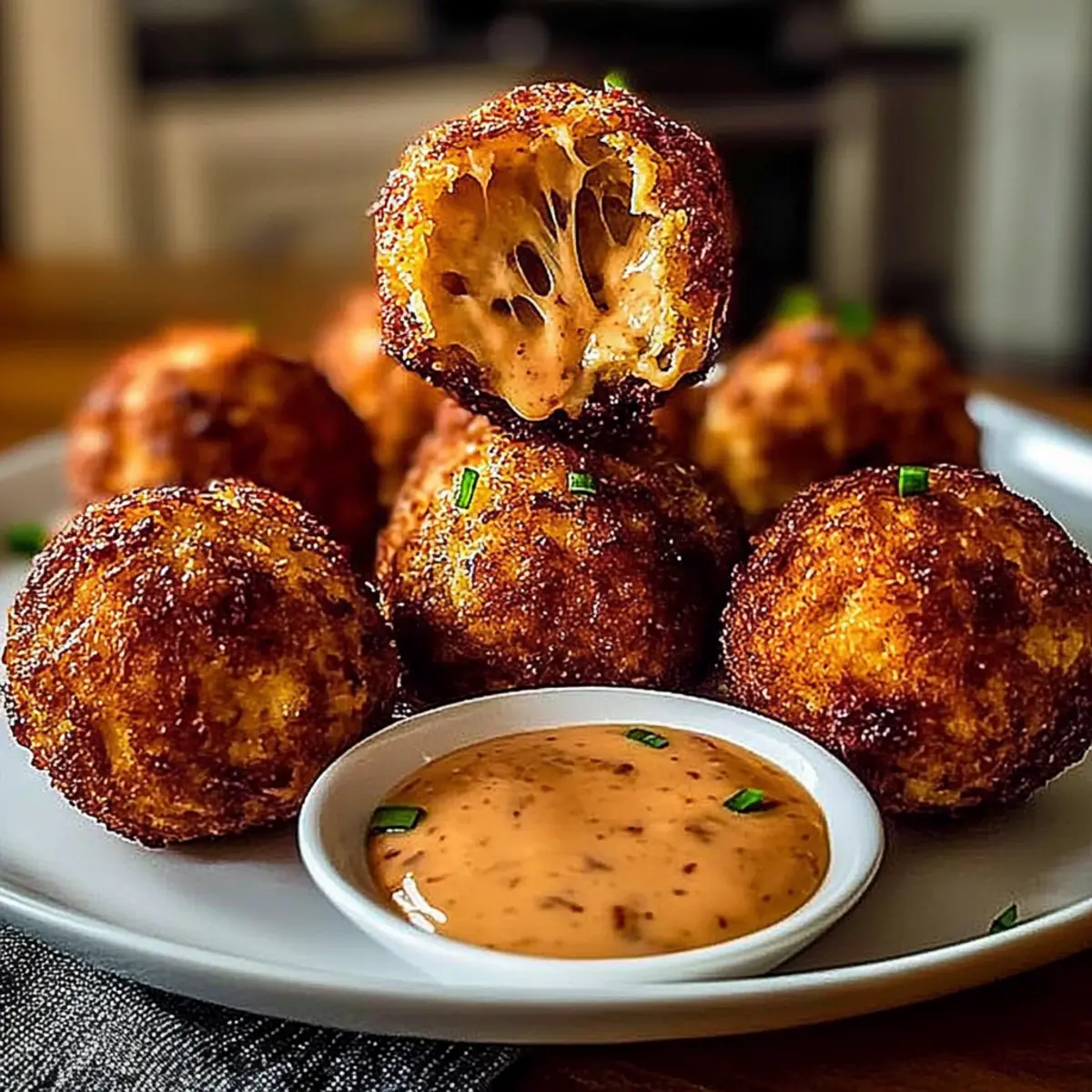 Crunchy Reuben Balls with Spicy Thousand Island Dip Delight