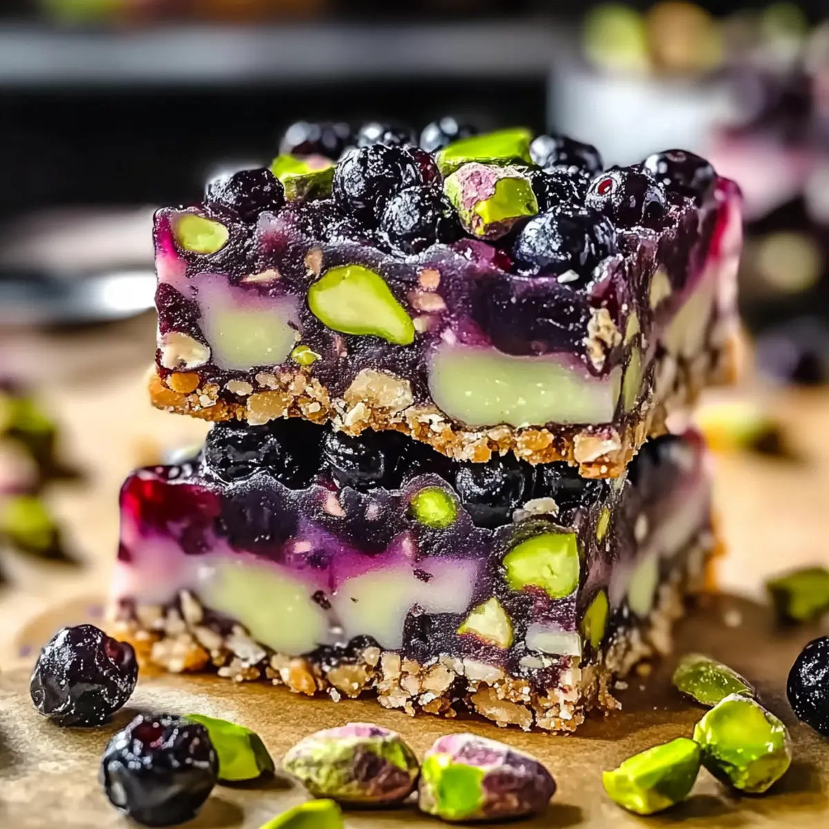 Delicious Blackcurrant-Pistachio Dream Bar for Sweet Cravings