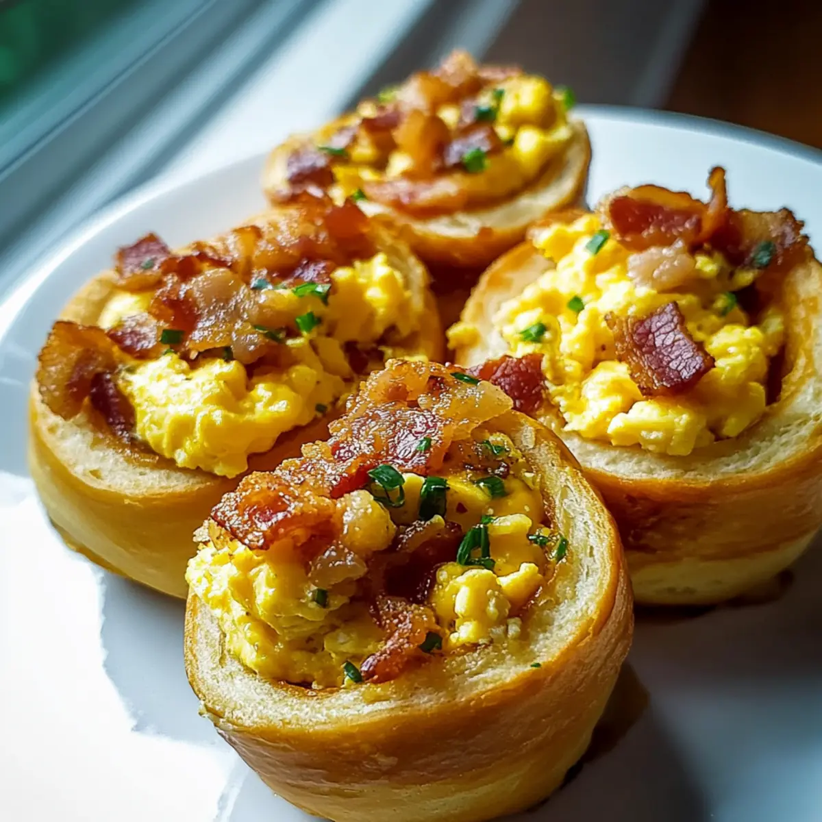 Crispy Breakfast Rolls with Scrambled Eggs and Bacon Bliss