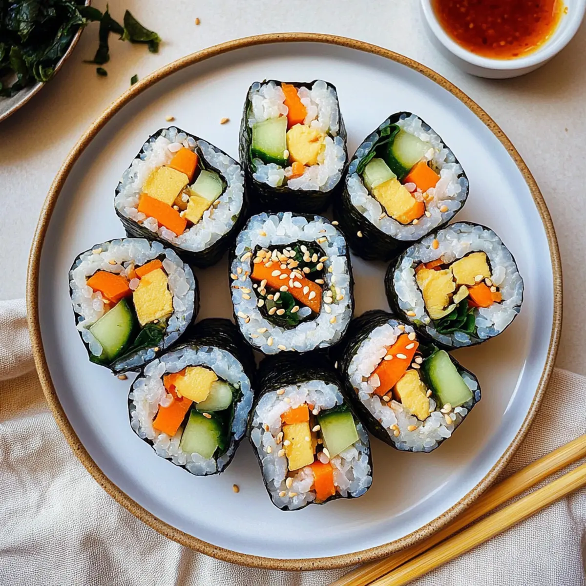 Delicious Vegetable Gimbap: Fresh Rolls You Can Customize!