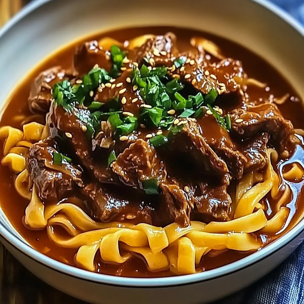 Hearty Korean Beef Noodles: Your Slow Cooker Comfort Dish