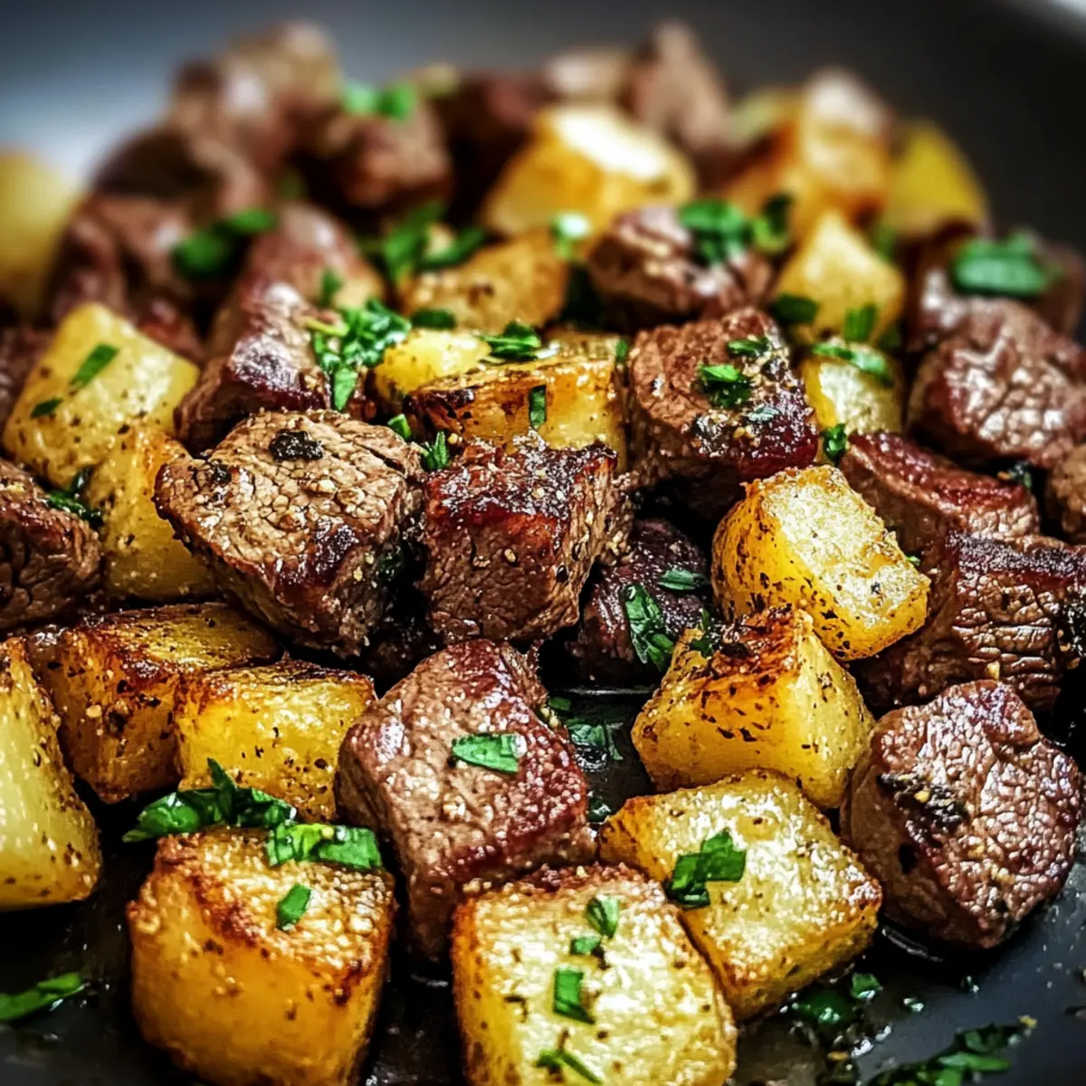 Creamy Garlic Butter Steak Bites and Potatoes Made Simple