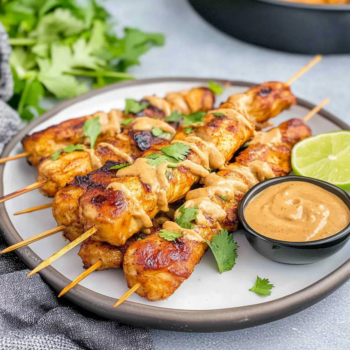 Savory Chicken Satay with Peanut Sauce for Easy Weeknight Dinners