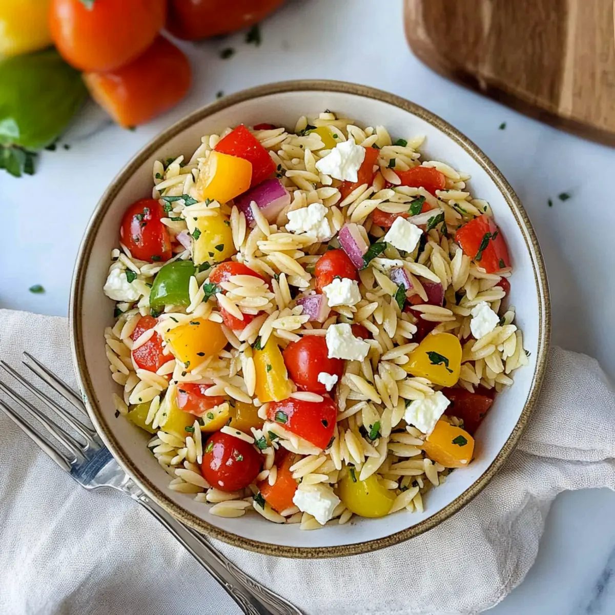 Rainbow Orzo Salad: A Colorful Burst of Fresh Flavors
