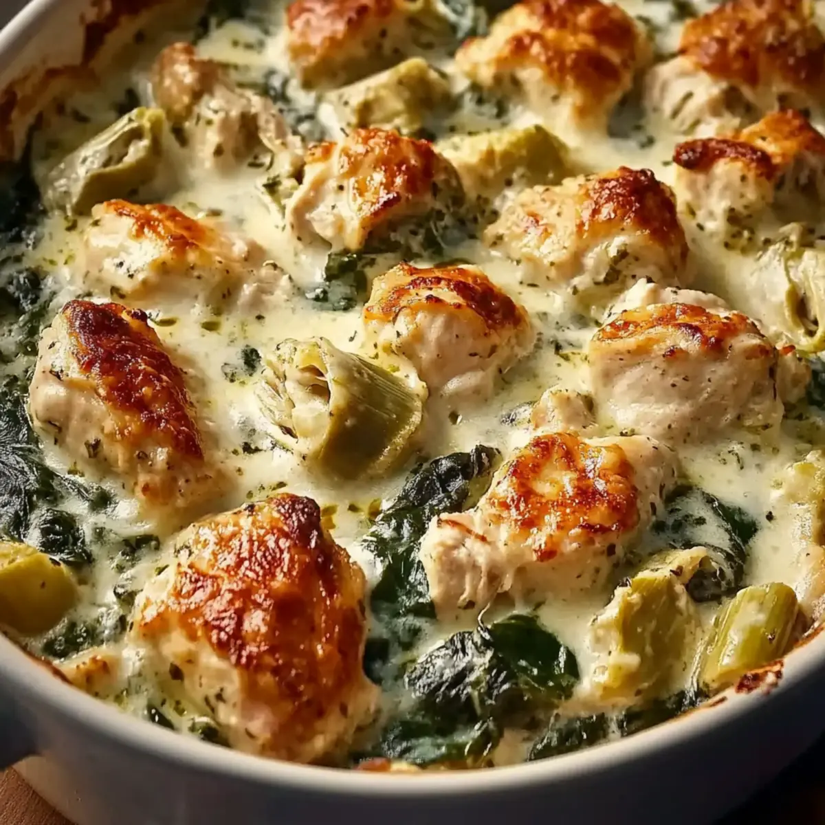 High-Protein Spinach and Artichoke Chicken Casserole Bliss