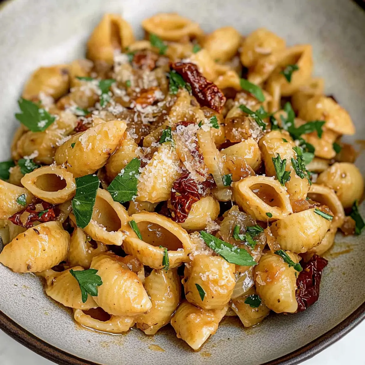 Savory Vegan Caramelized Onion Pasta in 30 Minutes