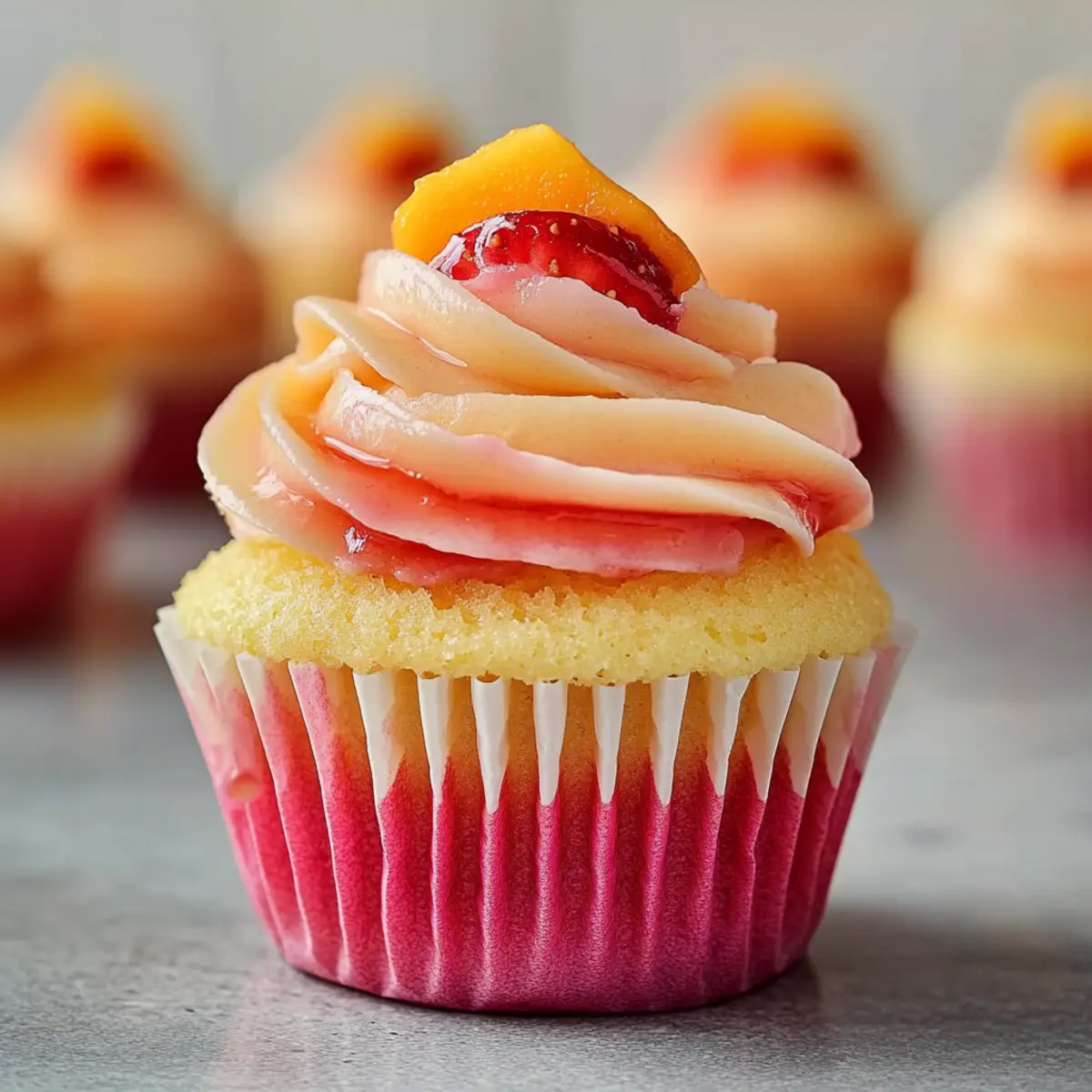 Mango Strawberry Sunset Cupcakes That Brighten Your Day