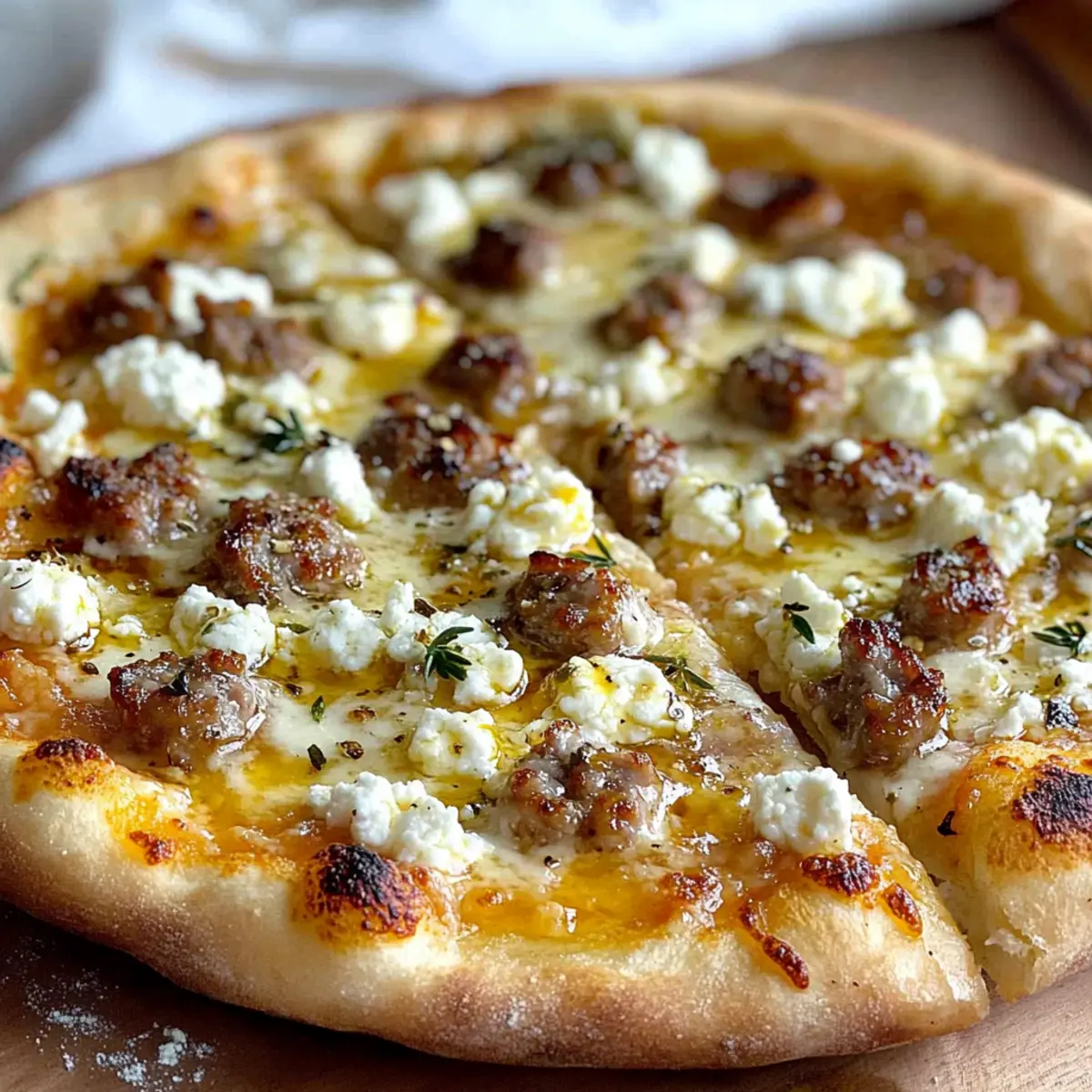 Hot Sausage Feta Honey Pizza: A Sweet and Spicy Delight