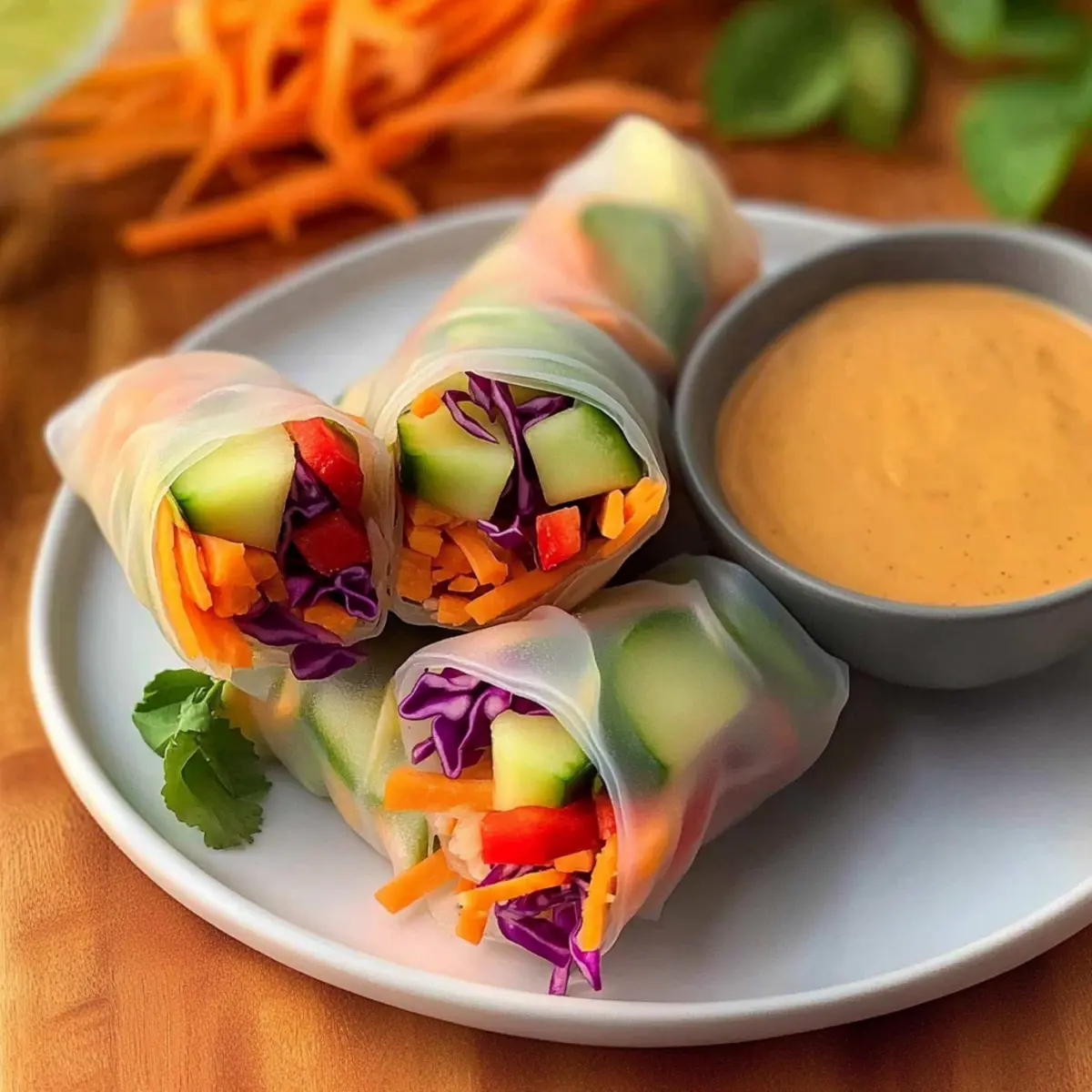 Fresh Vegan Summer Rolls with Irresistible Peanut Sauce