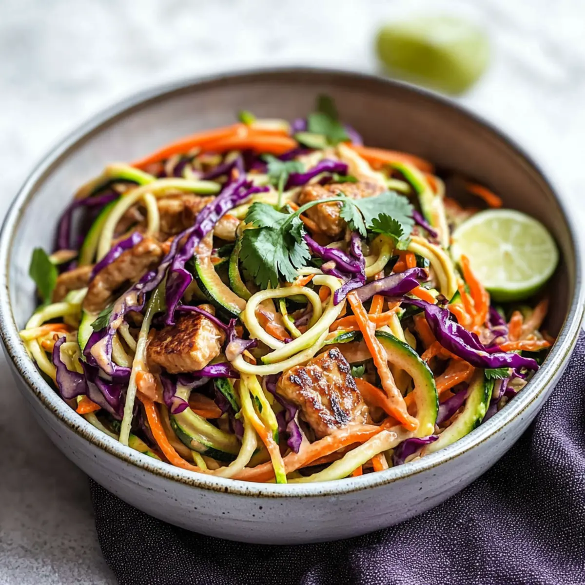 Zucchini Noodle Salad with Peanut Sauce: A Crunchy Delight
