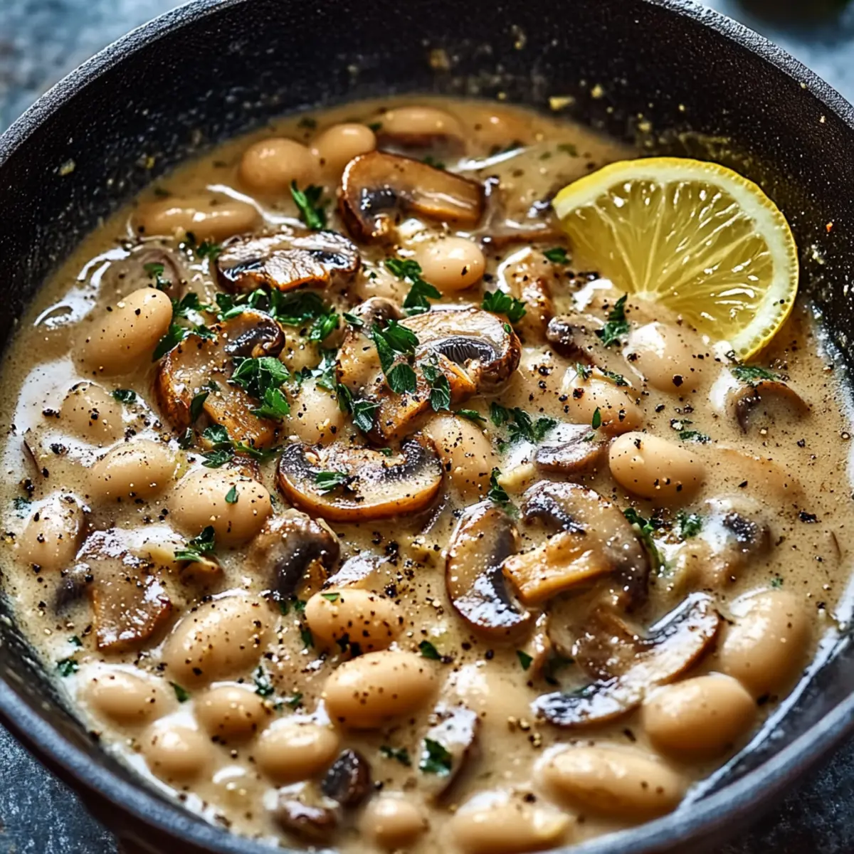 Delicious White Bean and Mushroom Skillet Easy Vegetarian Dinner