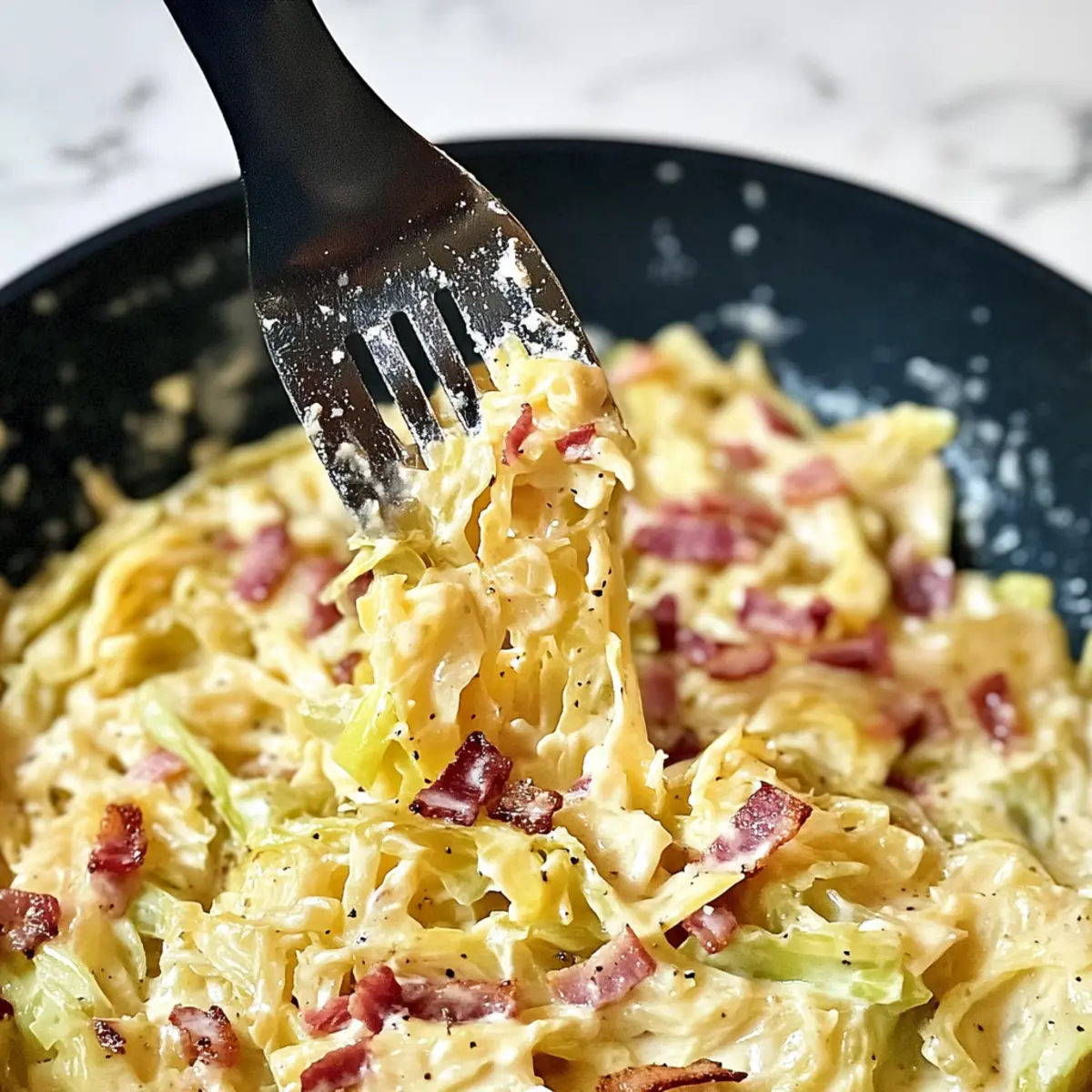 Creamy Cabbage Carbonara: A Low-Carb Comfort Food Delight