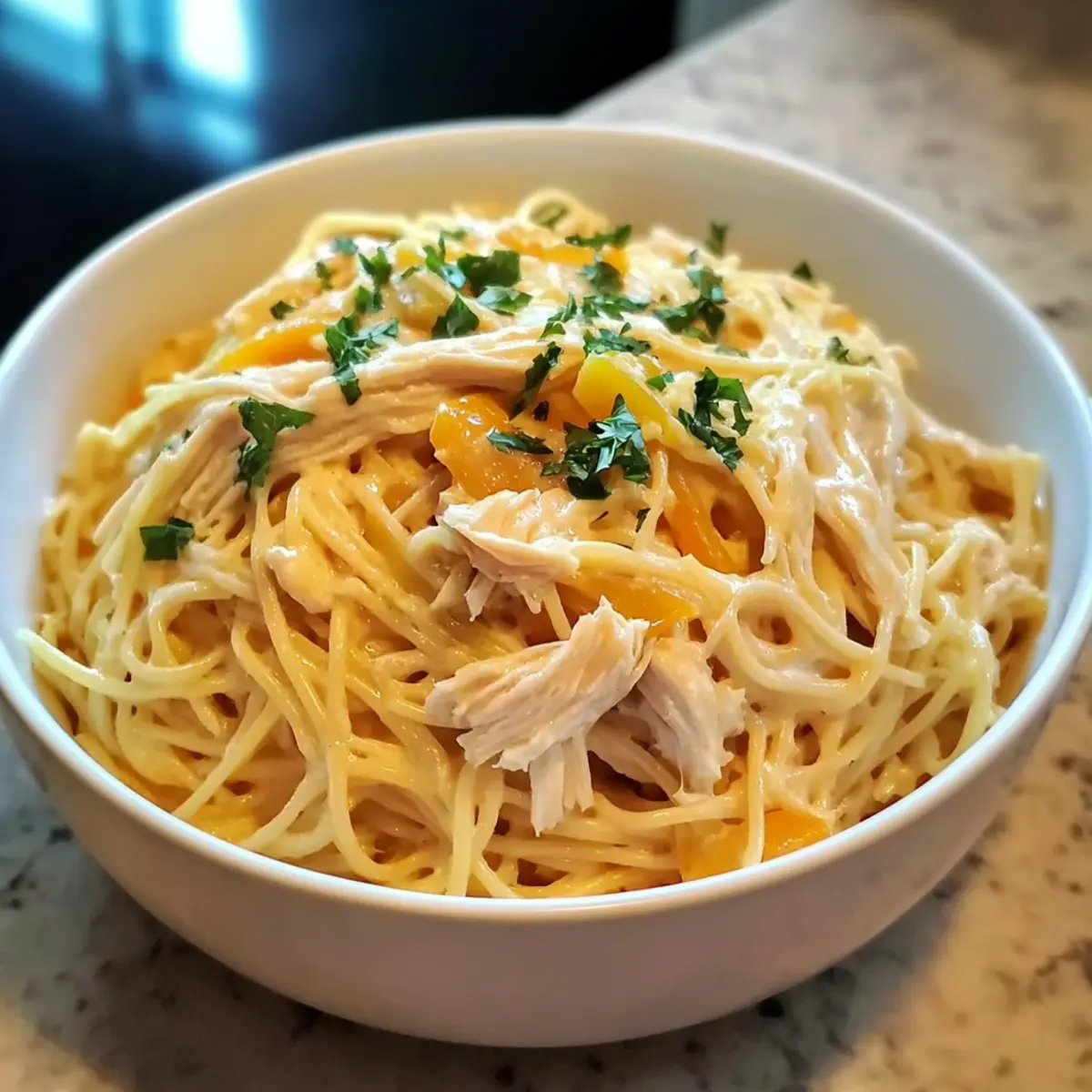 Creamy Crockpot Chicken Spaghetti: Effortless Comfort in a Bowl