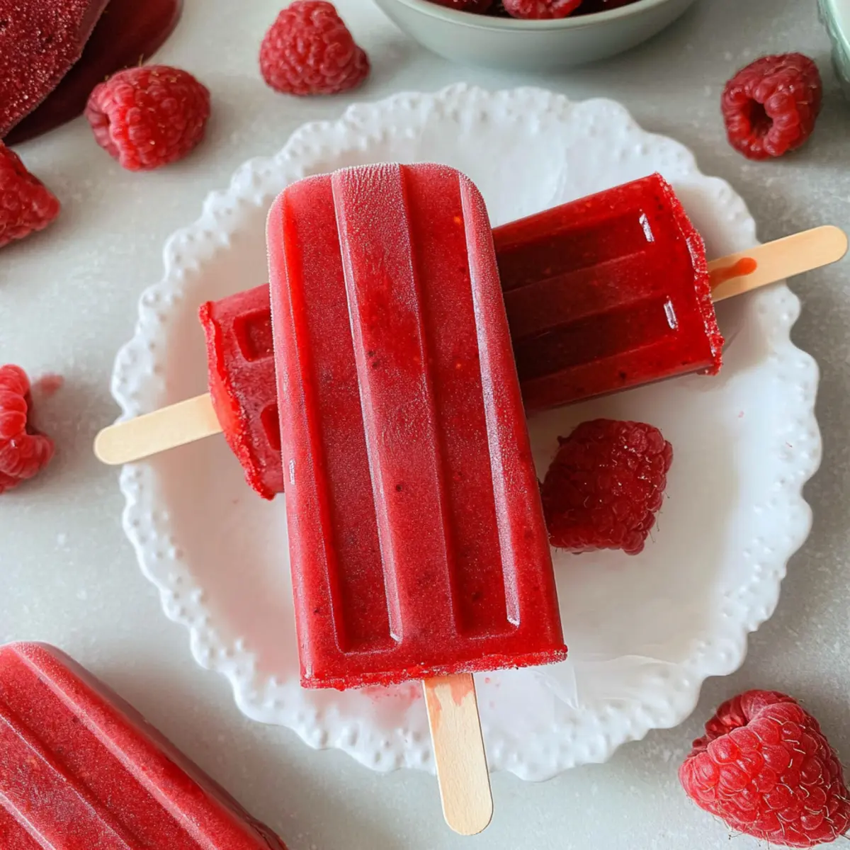 Healthy Raspberry Sorbet Popsicles That Refresh & Delight