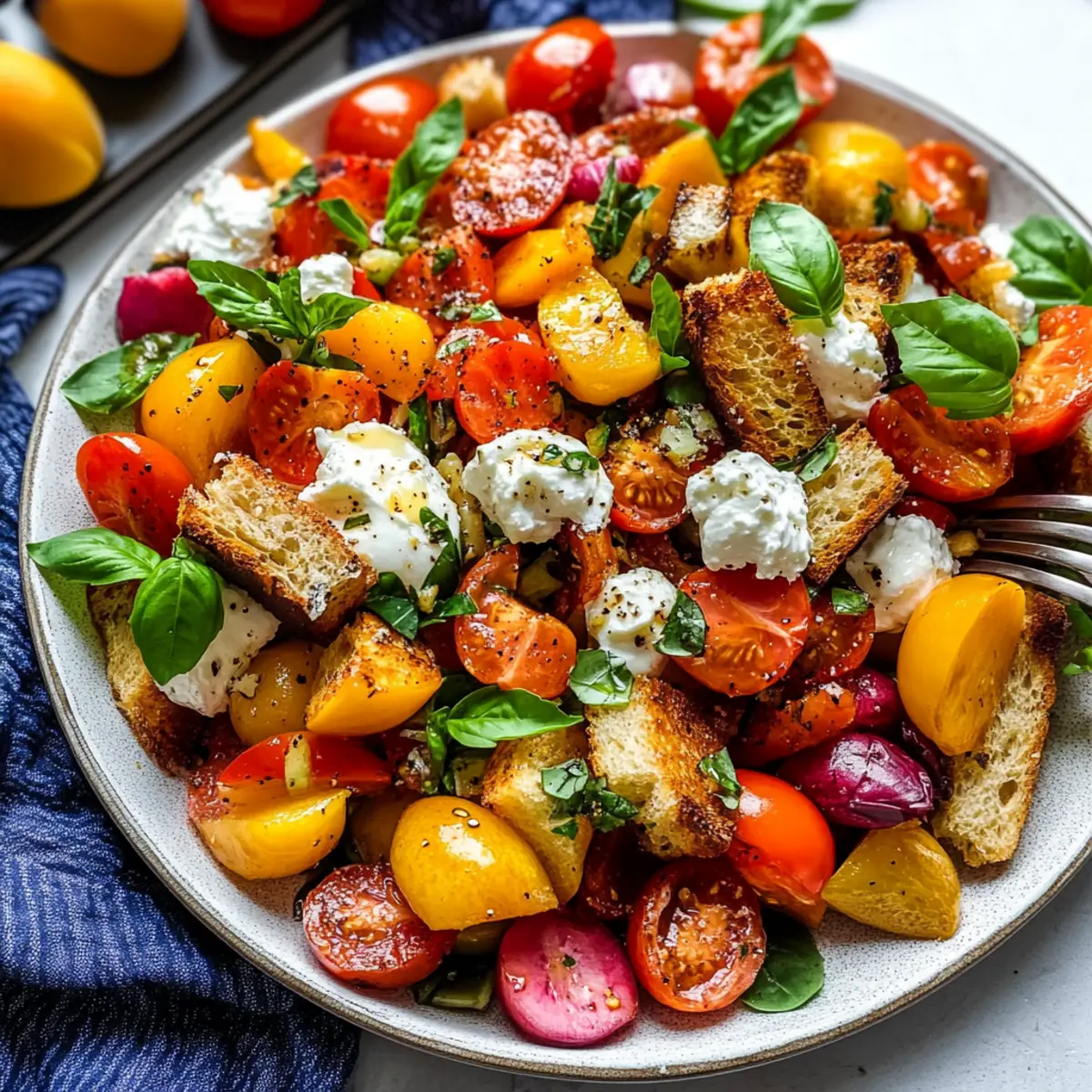Summer Panzanella Salad with Juicy Stone Fruits and Herbs