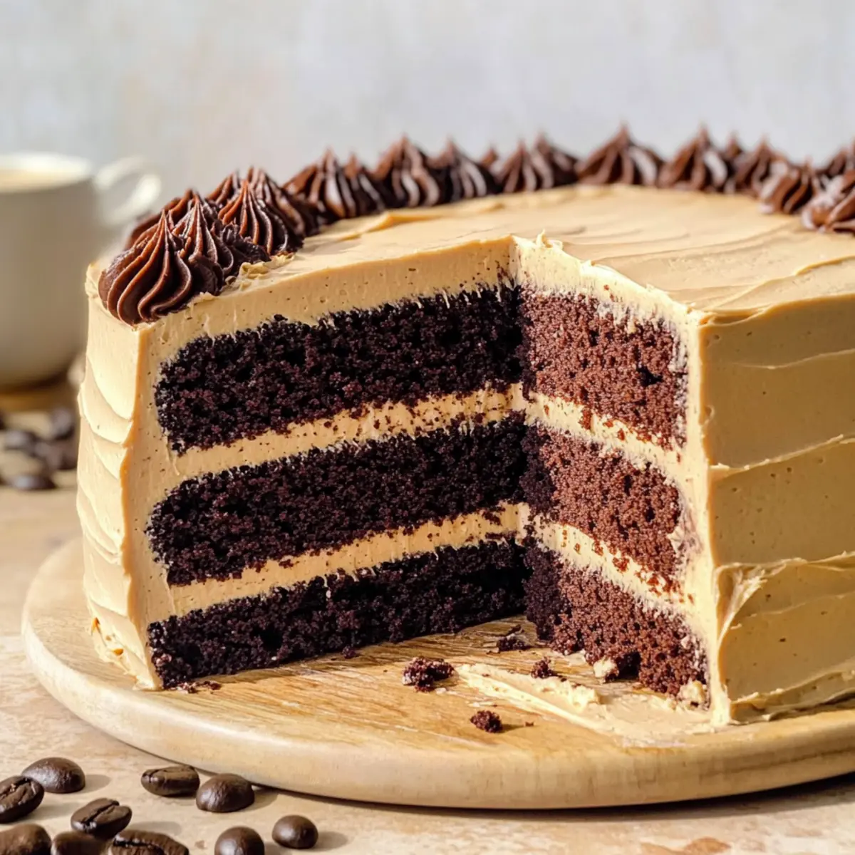 Indulge in Moist Coffee Chocolate Cake with Divine Frosting