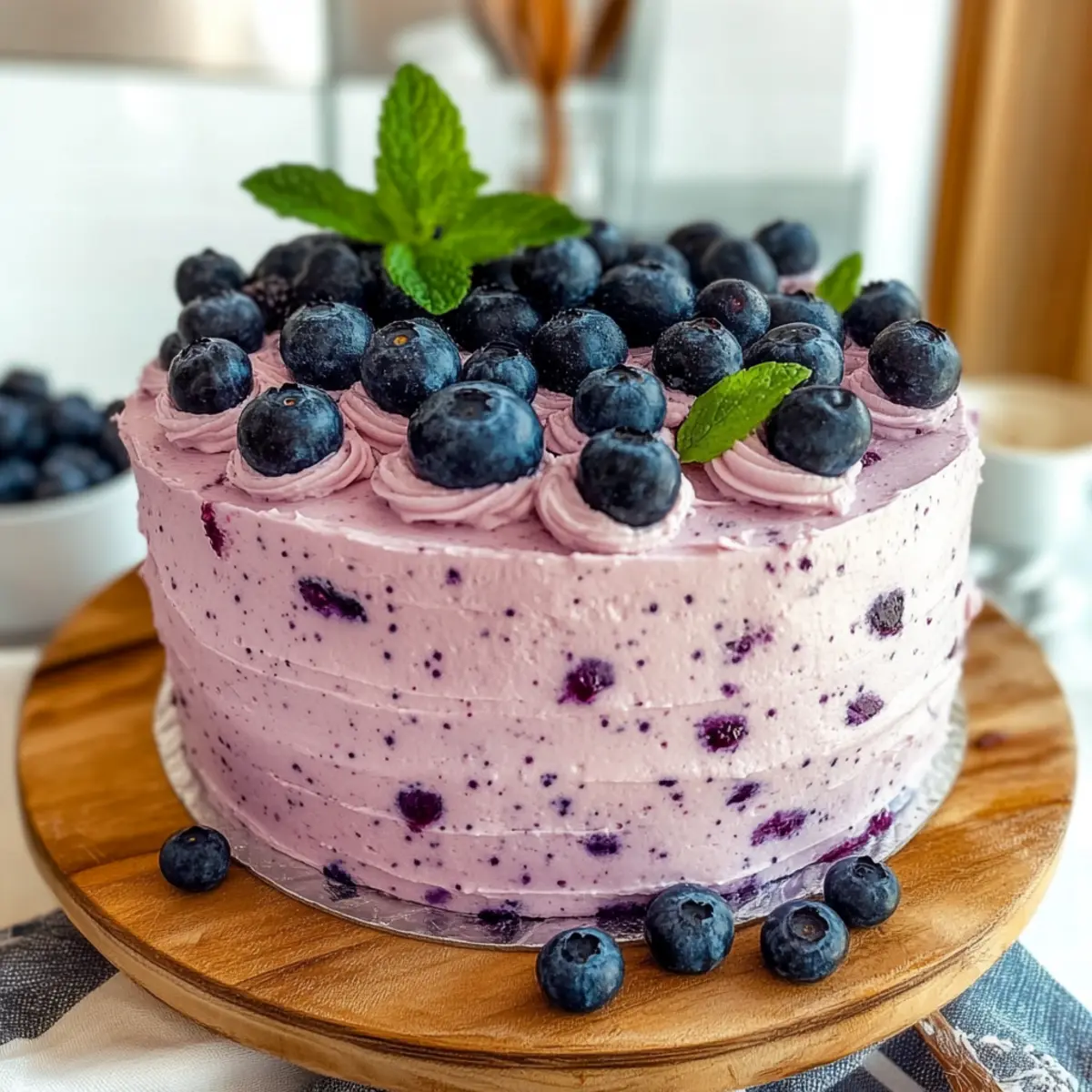 Irresistible Blueberry Cake with Creamy Frosting Bliss