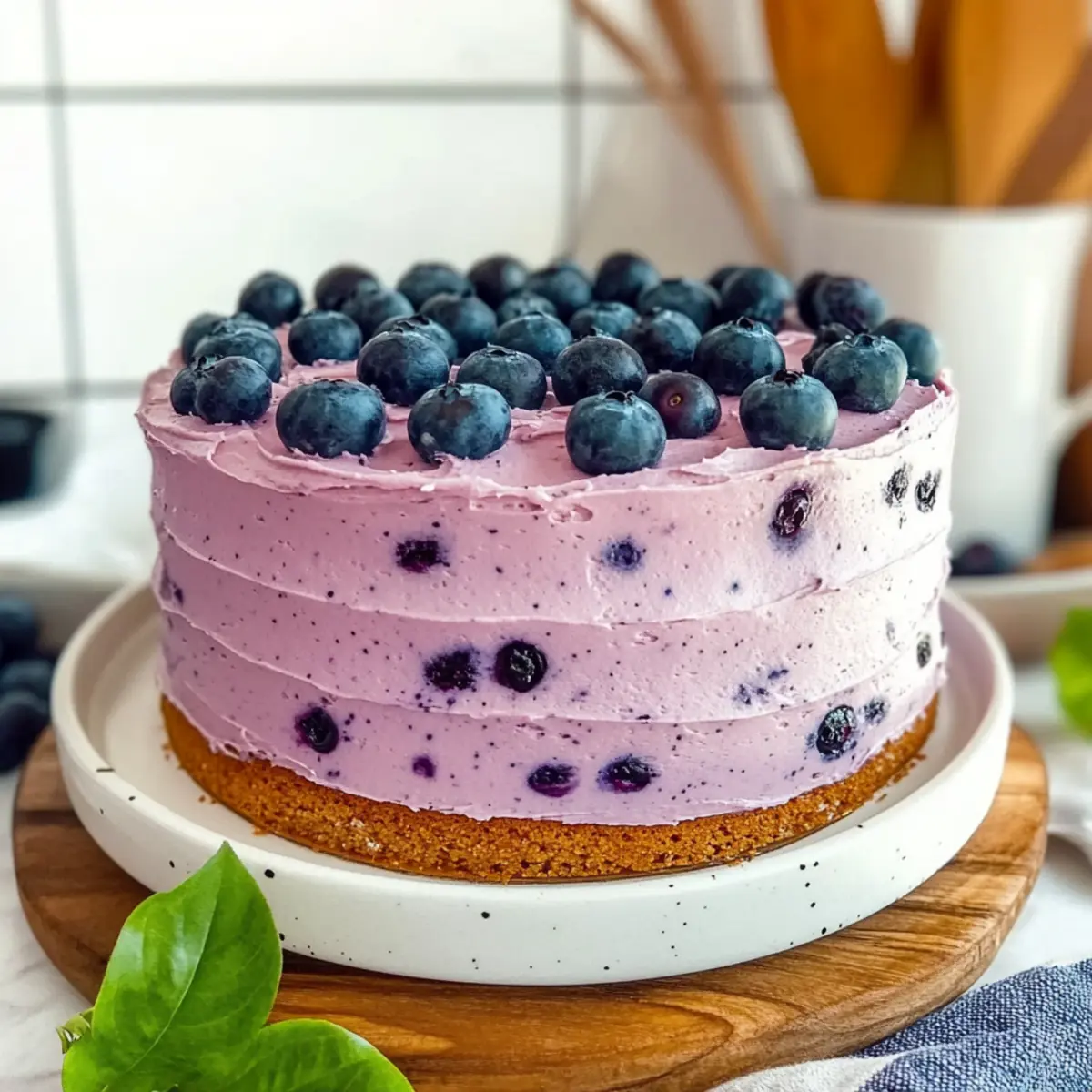 Delightful Blueberry Cake with Creamy Frosting Bliss