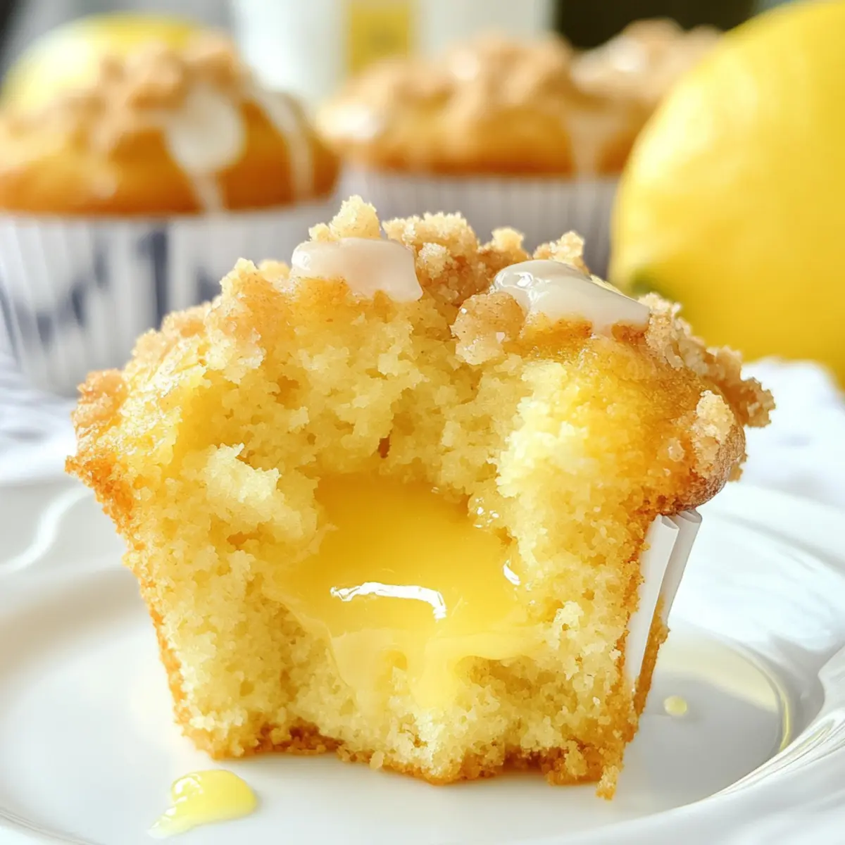 Zesty Lemon Curd Muffins with Crunchy Streusel Delight