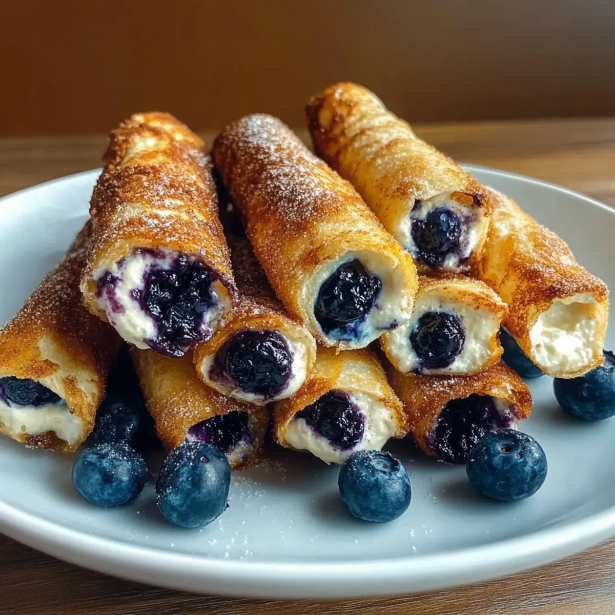 Crispy Air Fryer Blueberry Cheesecake Taquitos in Minutes