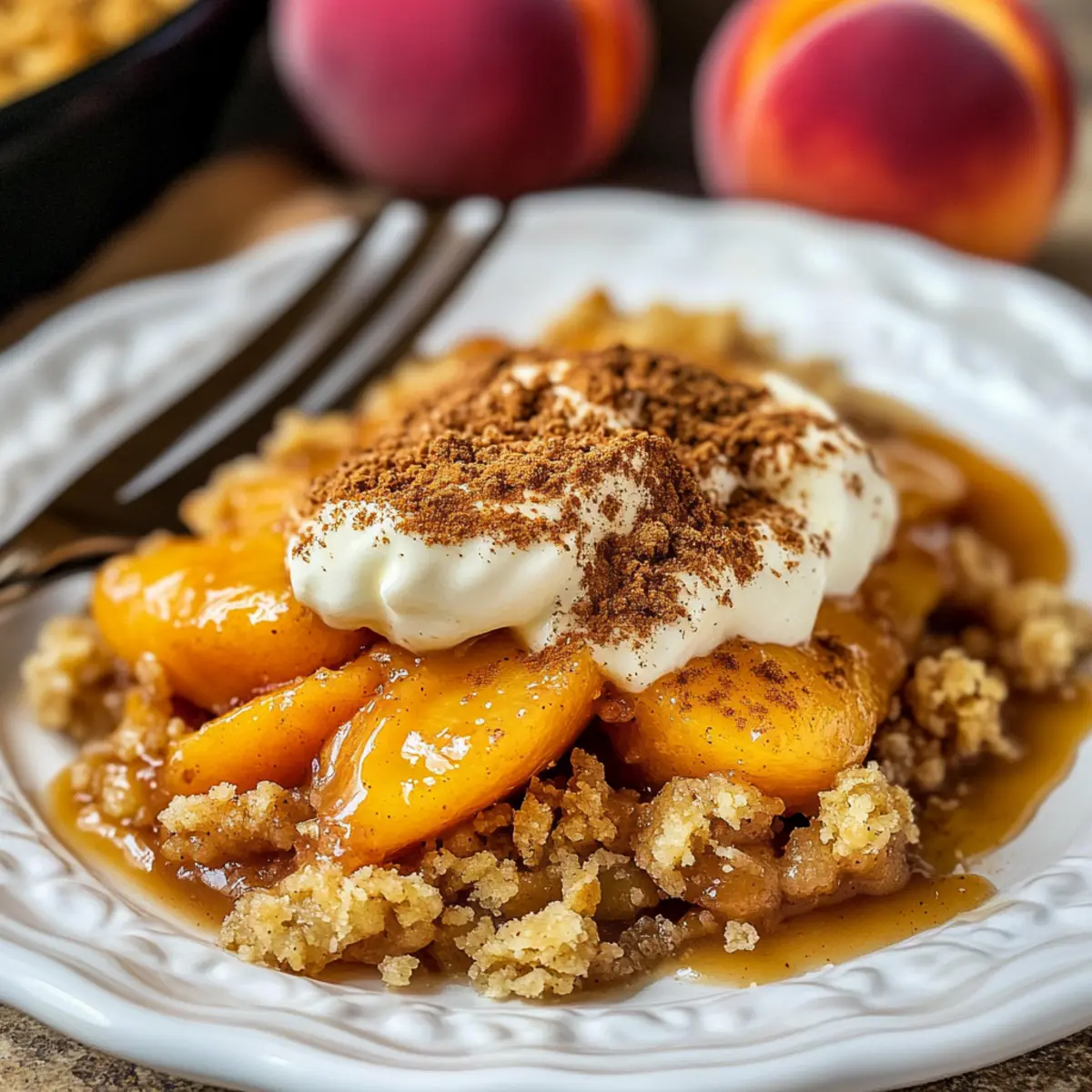 Irresistible Peach Crisp with Crunchy Cinnamon Crumble