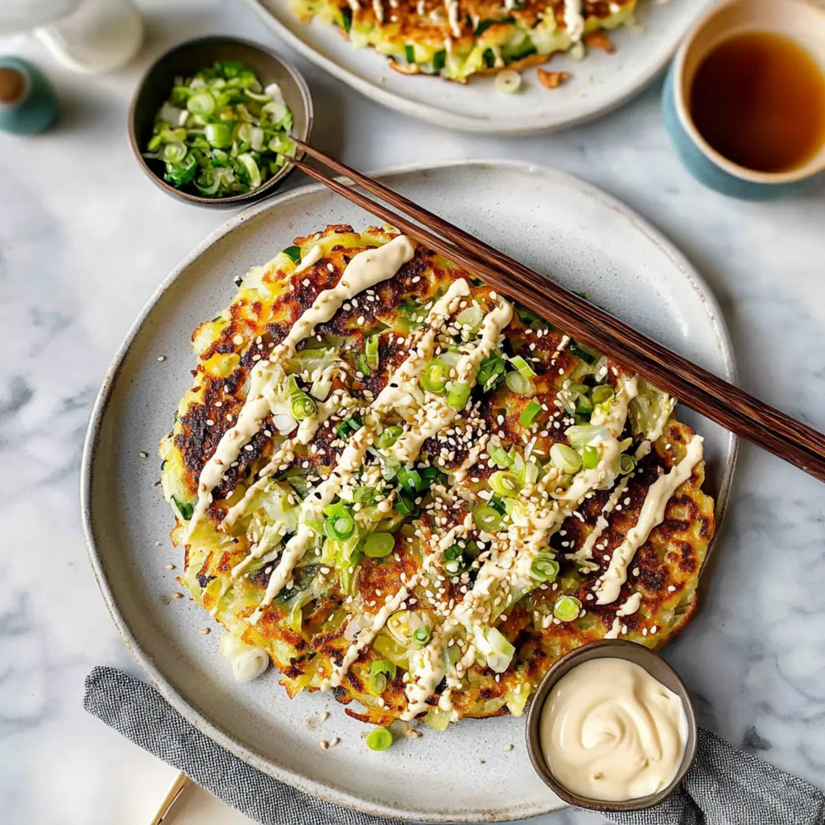 Savory Vegetarian Okonomiyaki: Quick and Delicious Delight