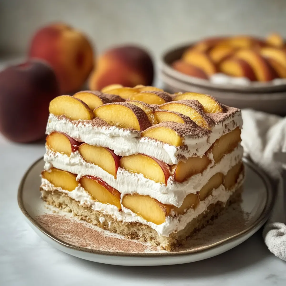 Peach and Cream Summer Tiramisu Recipe that Refreshes Your Day