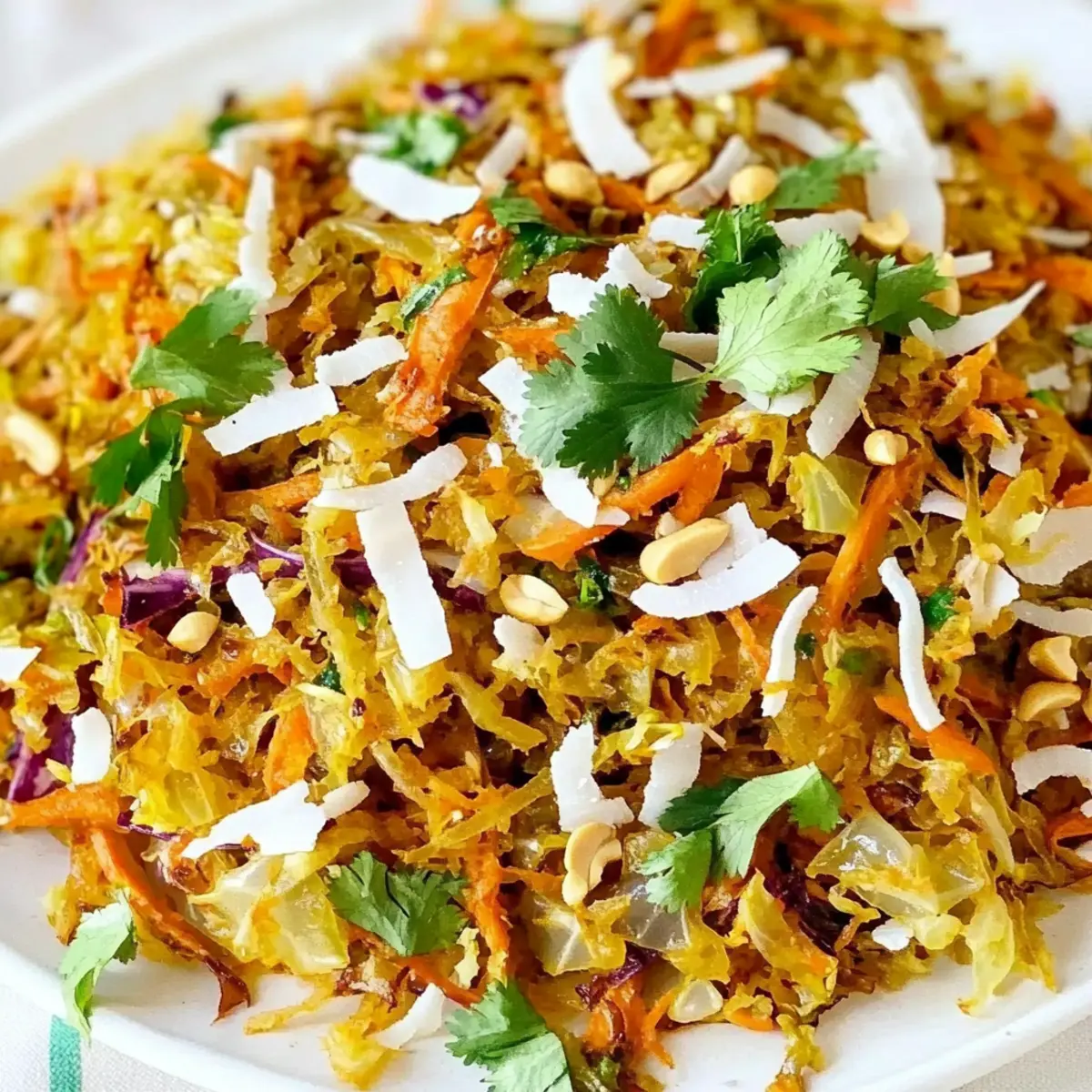 Savory Indian Cabbage Roast with Toasted Coconut Delight