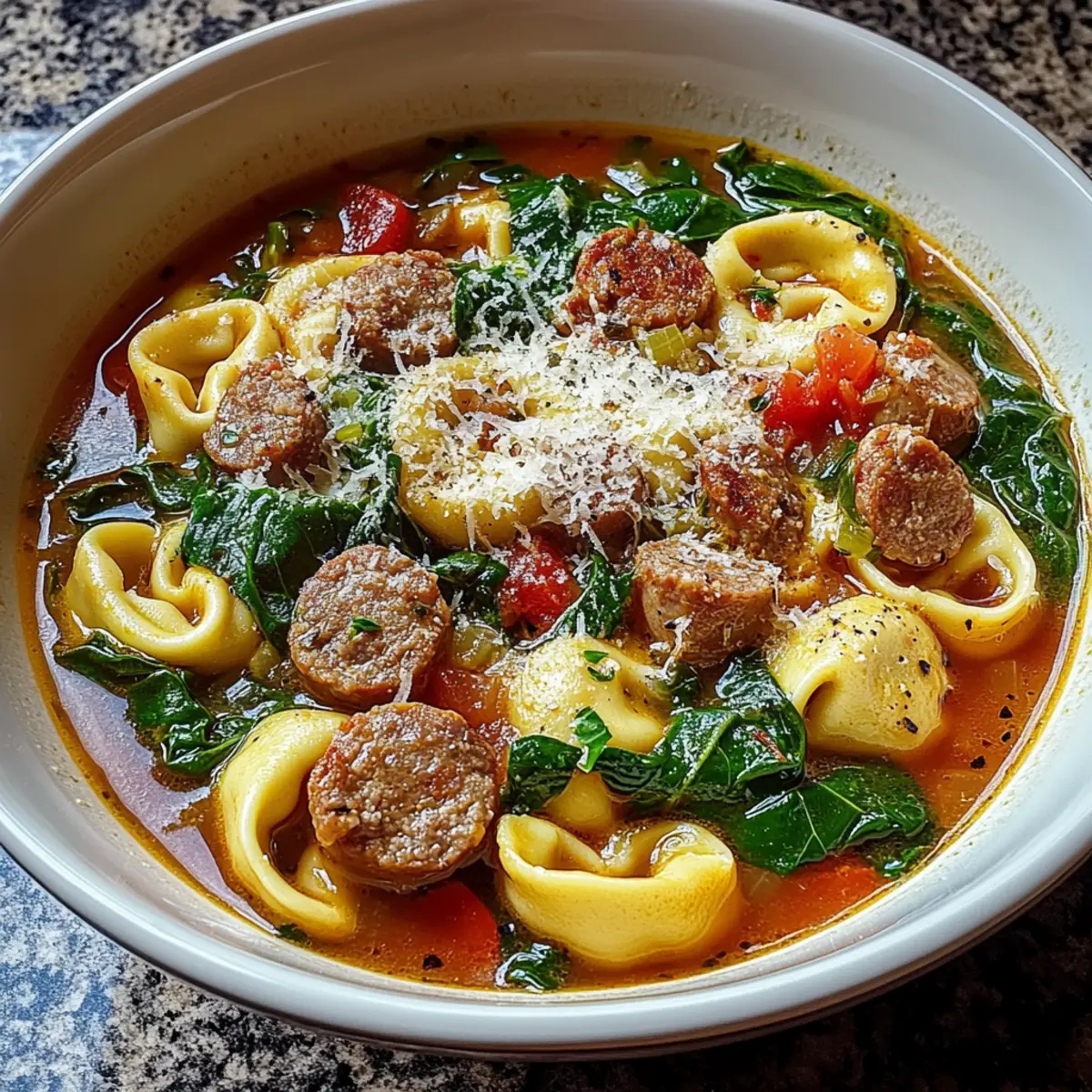 Comforting Sausage Tortellini Soup with Spinach in 35 Minutes
