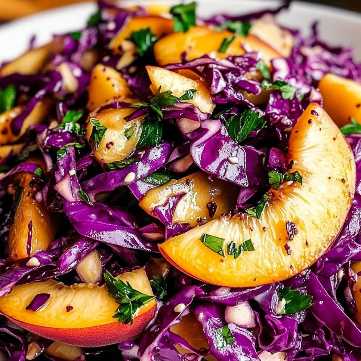 Zesty Summer Slaw with Peaches and Parsley for Refreshing Picnics
