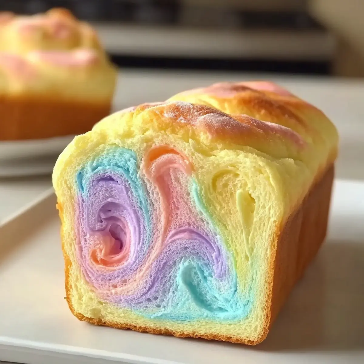 Fluffy Cloud Bread Recipe with Fun Pastel Swirls