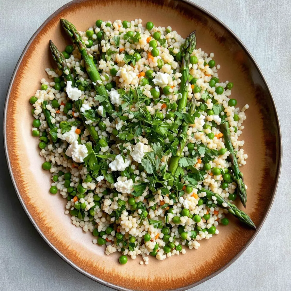 Delicious Spring Couscous Salad with Feta Vinaigrette Bliss