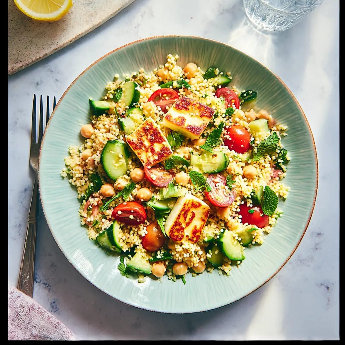 Zesty Halloumi Couscous Salad: A Flavor-Packed Delight!