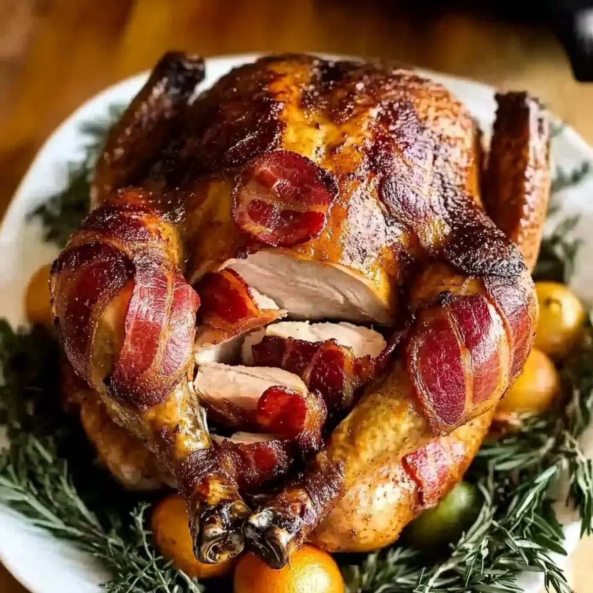Bacon Roasted Thanksgiving Turkey That's Juicy and Irresistible