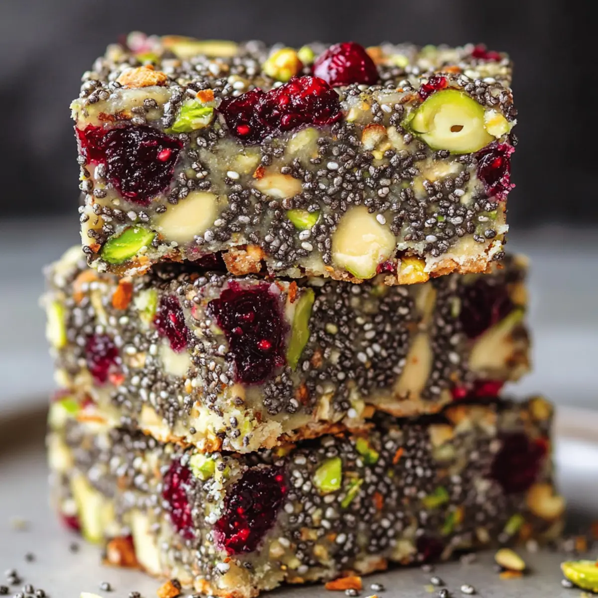 Pistachio Cranberry Chia Bars: Wholesome No-Bake Delight