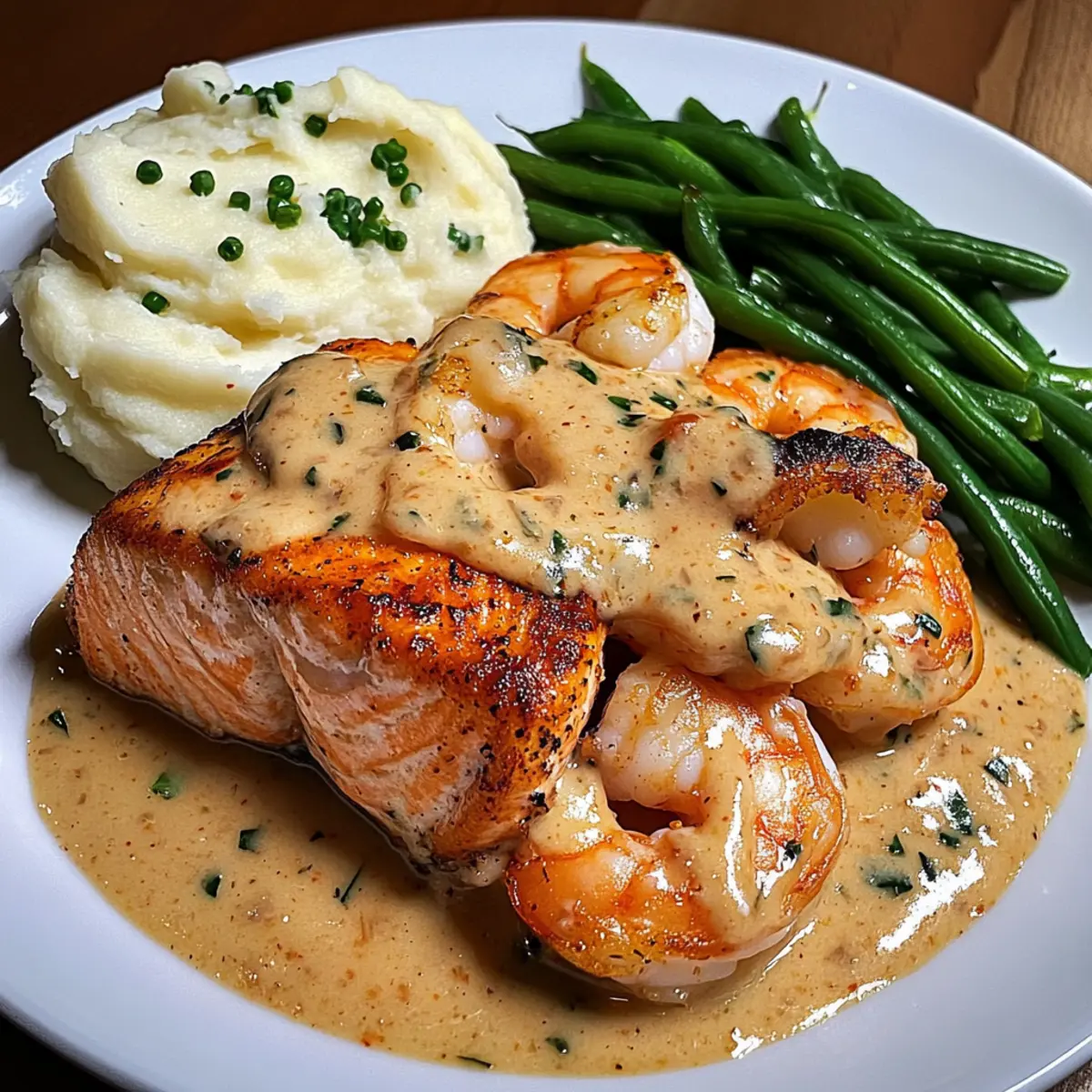 Cajun Shrimp and Salmon with Garlic Cream Sauce You'll Love