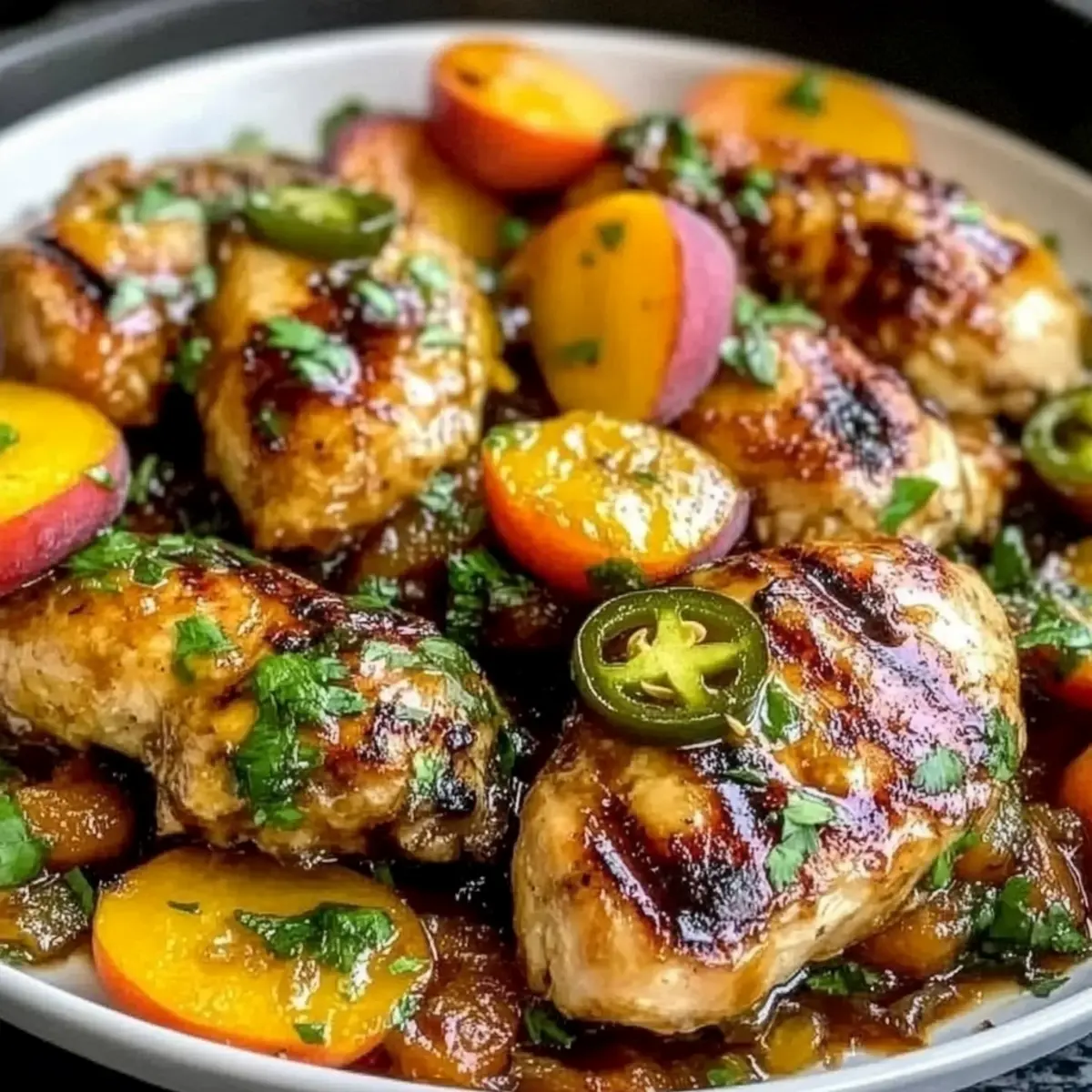 Sweet and Spicy Jalapeno Peach Chicken for Summer Bliss